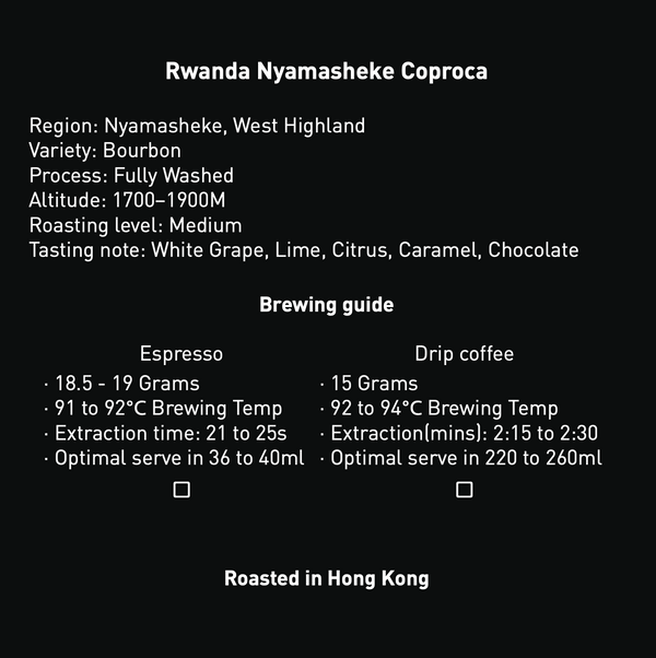 Limited Time Series - Rwanda Nyamasheke Coproca Station Whole Beans 200g