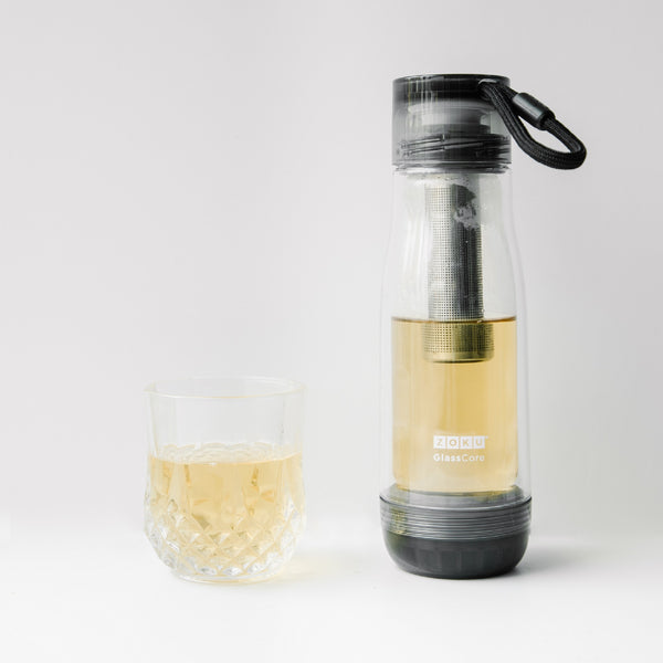Zoku Glass Core Bottle & Tea Infuser